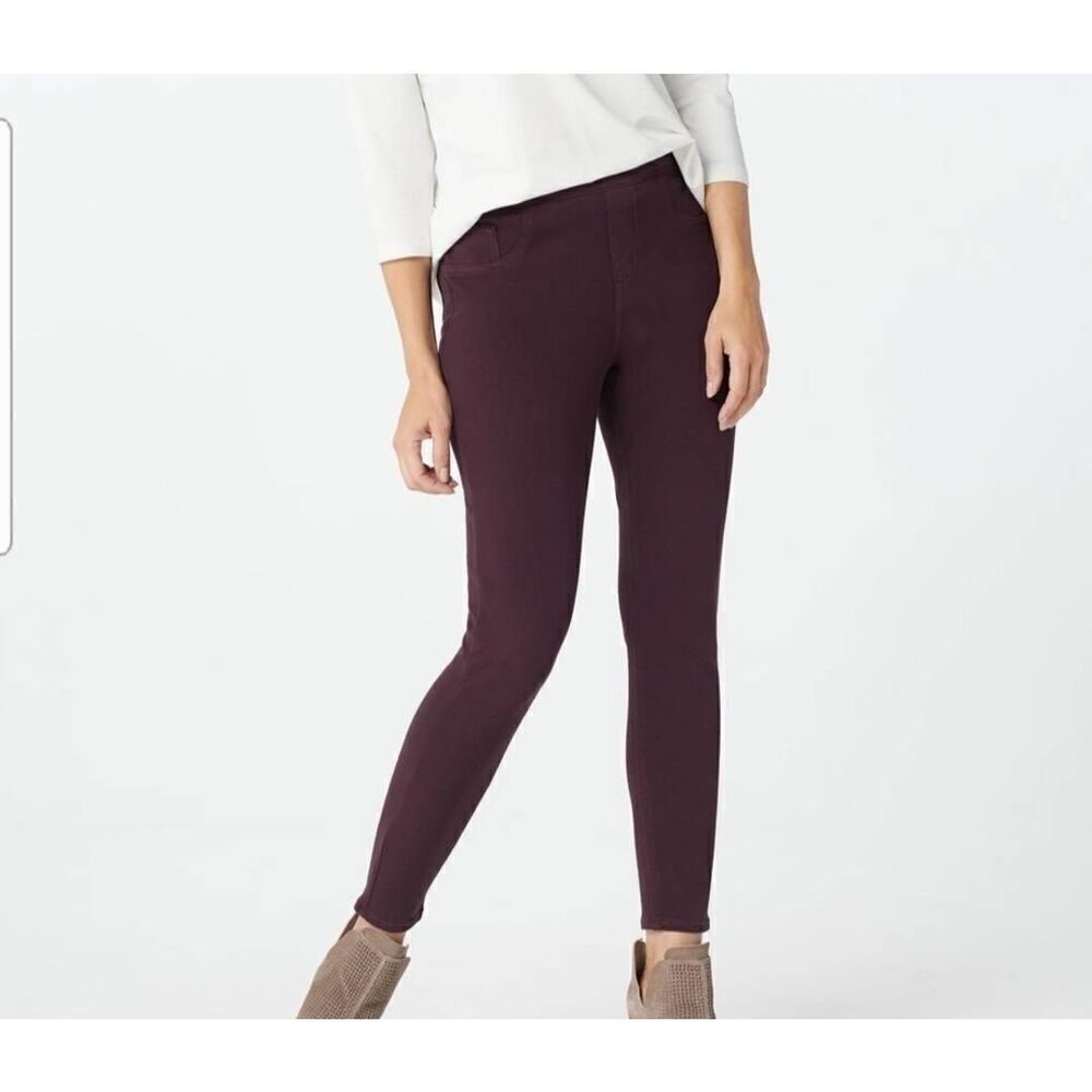 Spanx Jean-ish Ankle Length Leggings Regular in Maroon sz XL